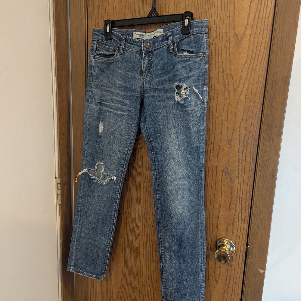 Charlotte Russe Everyday Skinny Distressed Denim Comfort Stretch Jeans-6S